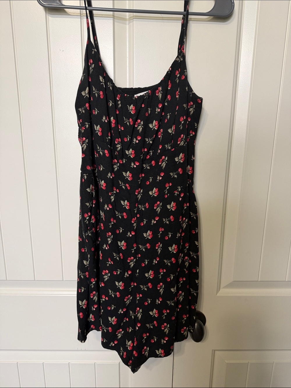 Abercrombie and Fitch Black Cherry Print Cami Romper